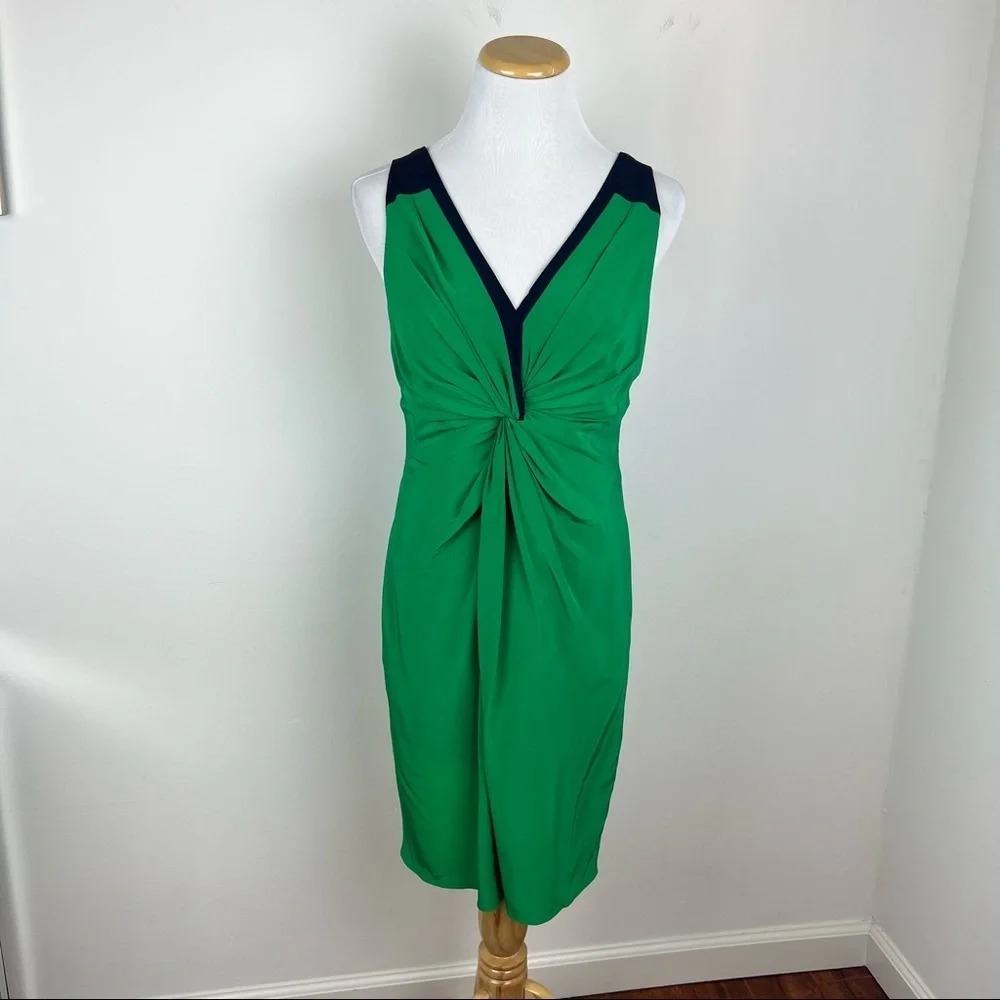 Whistles 100% Silk Green Dress Size 4